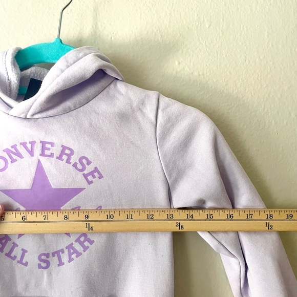 Converse Hoodie Girls Size 6X Purple Overdye Chuck All Star Sweatshirt Pullover - Picture 6 of 7